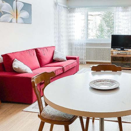 Zentrale Wohnung in St. Moritz mit großem Balkon Exterior foto